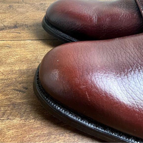 Morgan Quinn Mens Dress Shoes 8 D Brown Pebbled Leather Vintage Union Made - Picture 11 of 11